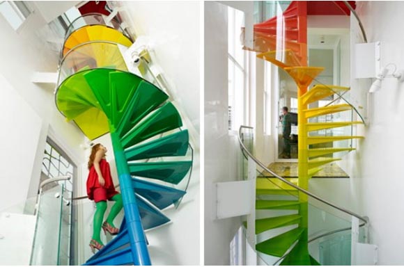 Rainbow house with cool and fun interior design